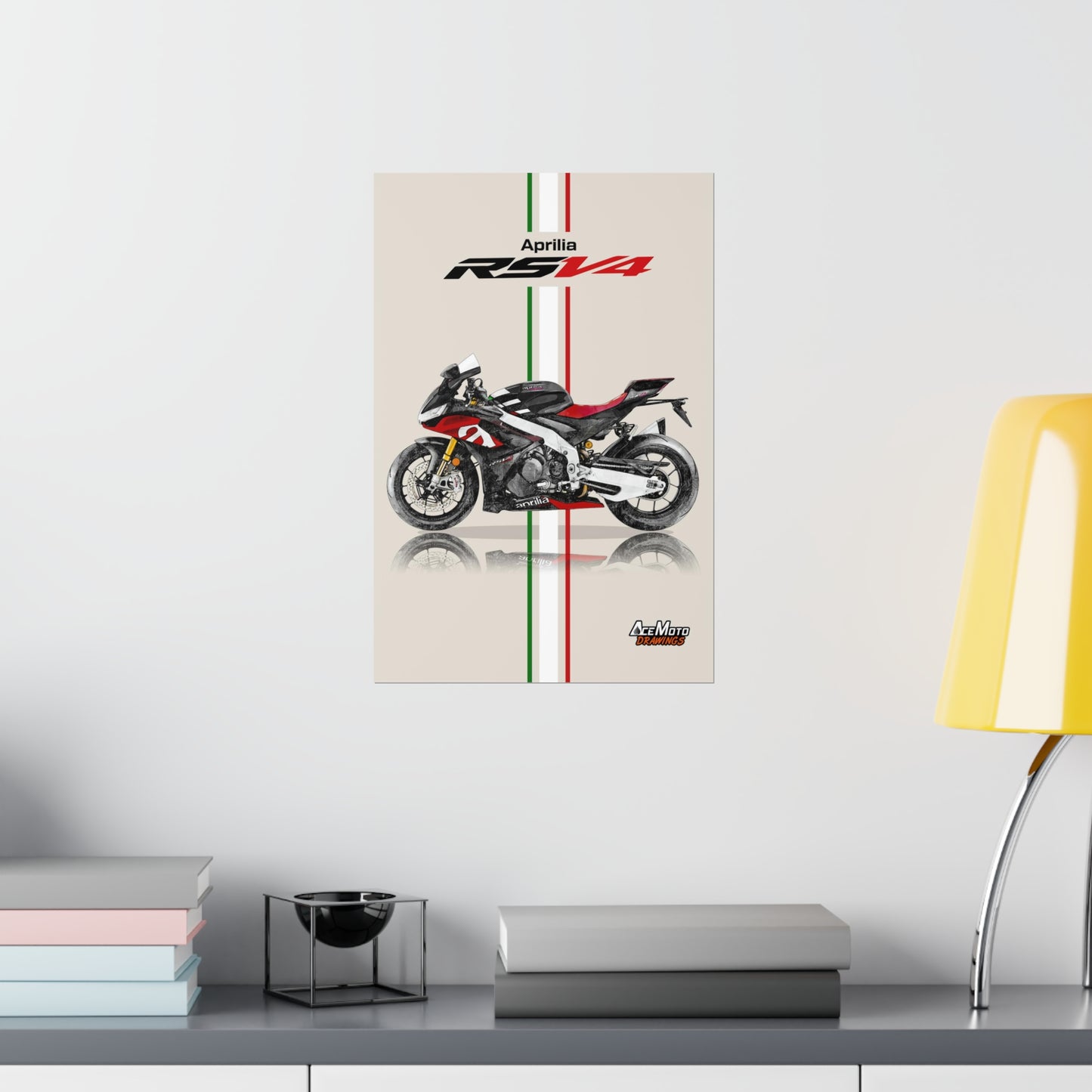 Aprilia RSV4 1100RR Drawing | Wall Art - Frame Poster - 2020