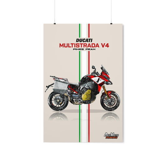 Ducati Multistrada V4 Pikes Peak | Wall Art - Frame Poster 2022