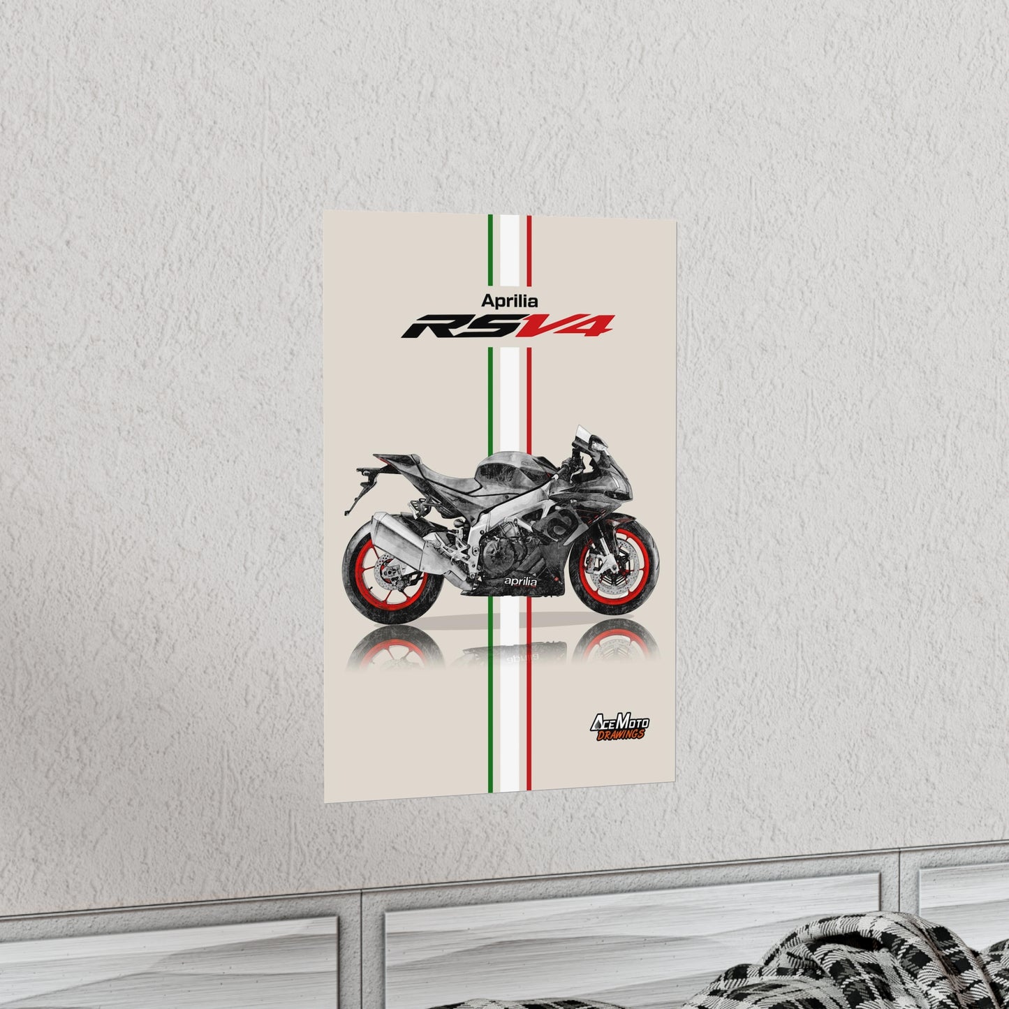 Aprilia RSV4 1000RR drawing poster On the wall