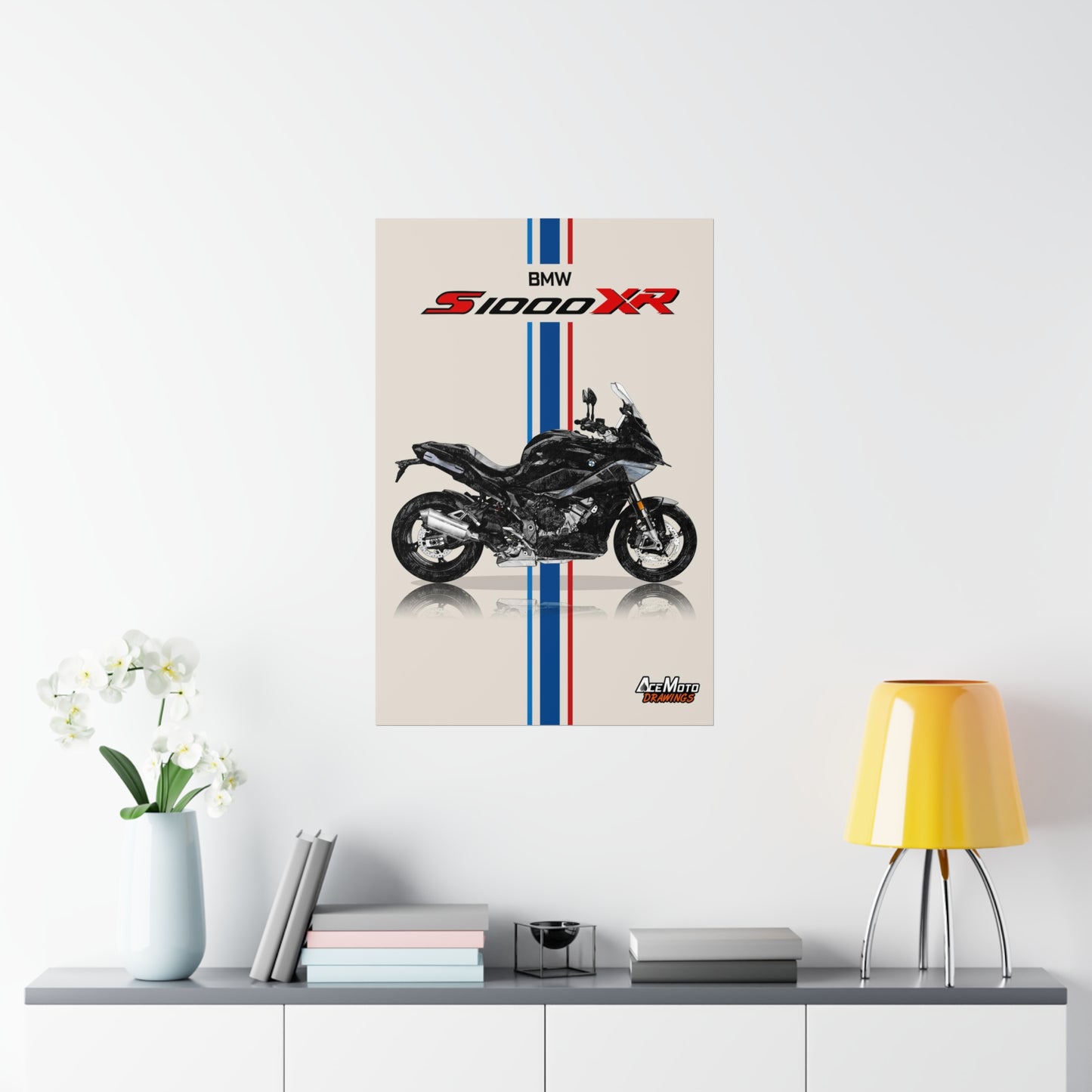 BMW S1000XR Drawing Poster 2022 angle 1 