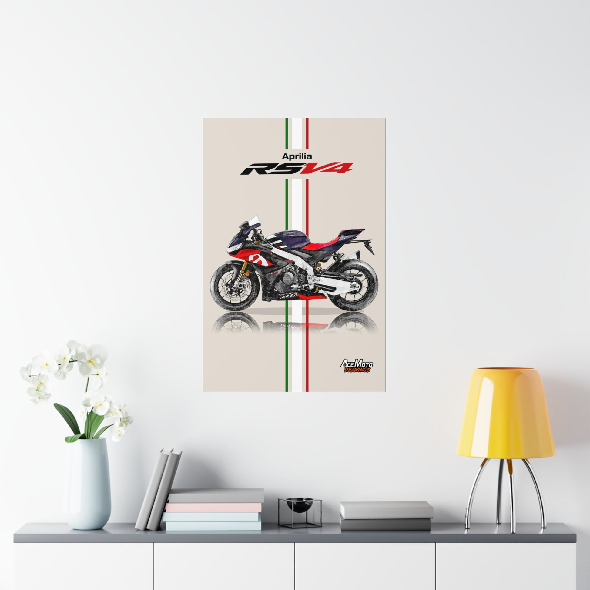 Aprilia RSV4 1100RR drawing poster showcase