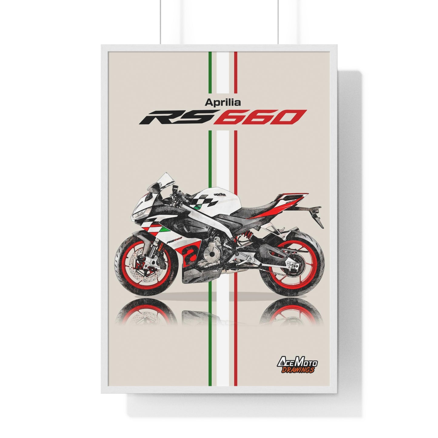 Aprilia RS660 Extrema drawing 2023 white frame