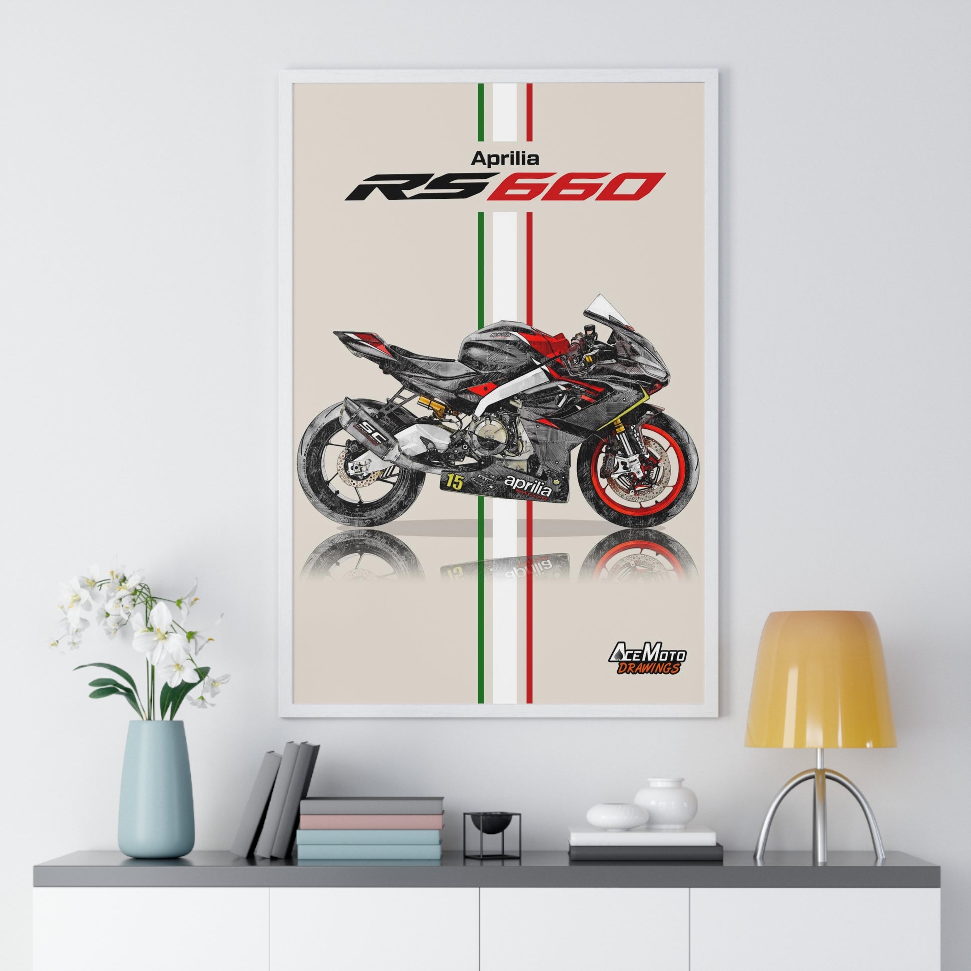 Aprilia RS660 trofeo drawing 2023 white 1 frame