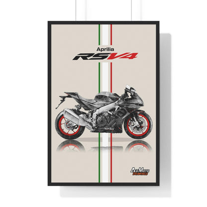 Aprilia RSV4 1000RR drawing poster black frame