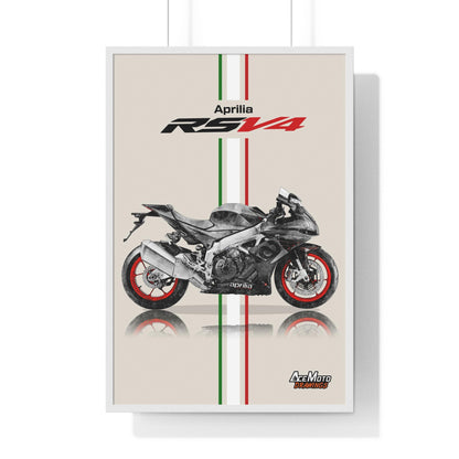 Aprilia RSV4 1000RR drawing poster White  frame