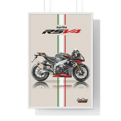 Aprilia RSV4 1100 Drawing Poster White Frame