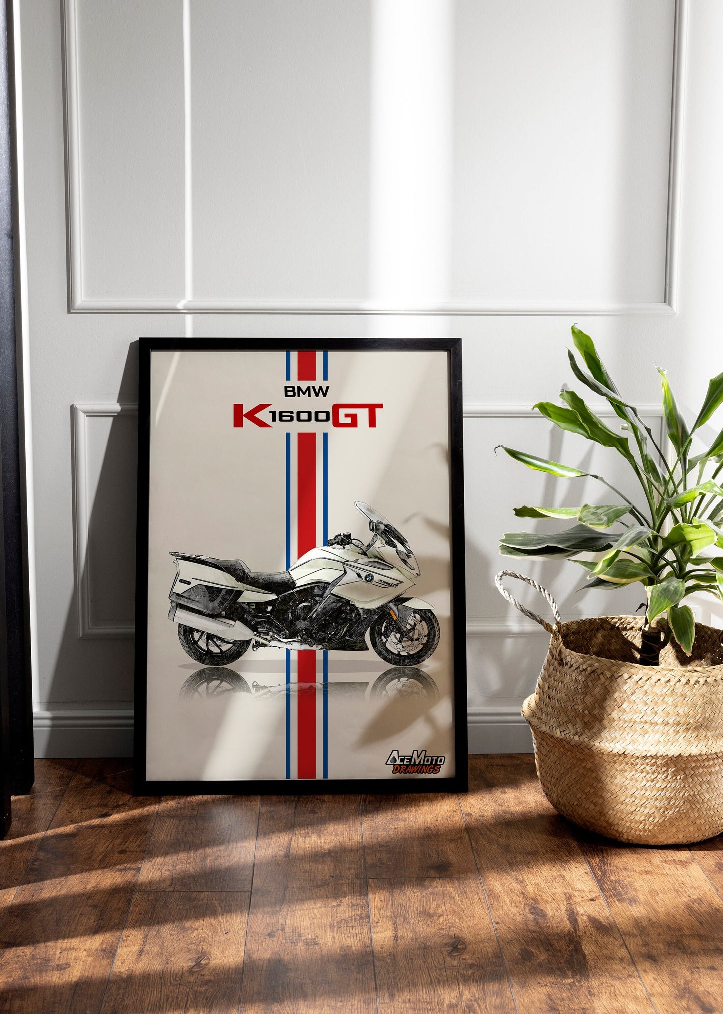 BMW K1600GT Drawing | Wall Art - Frame Poster - 2021