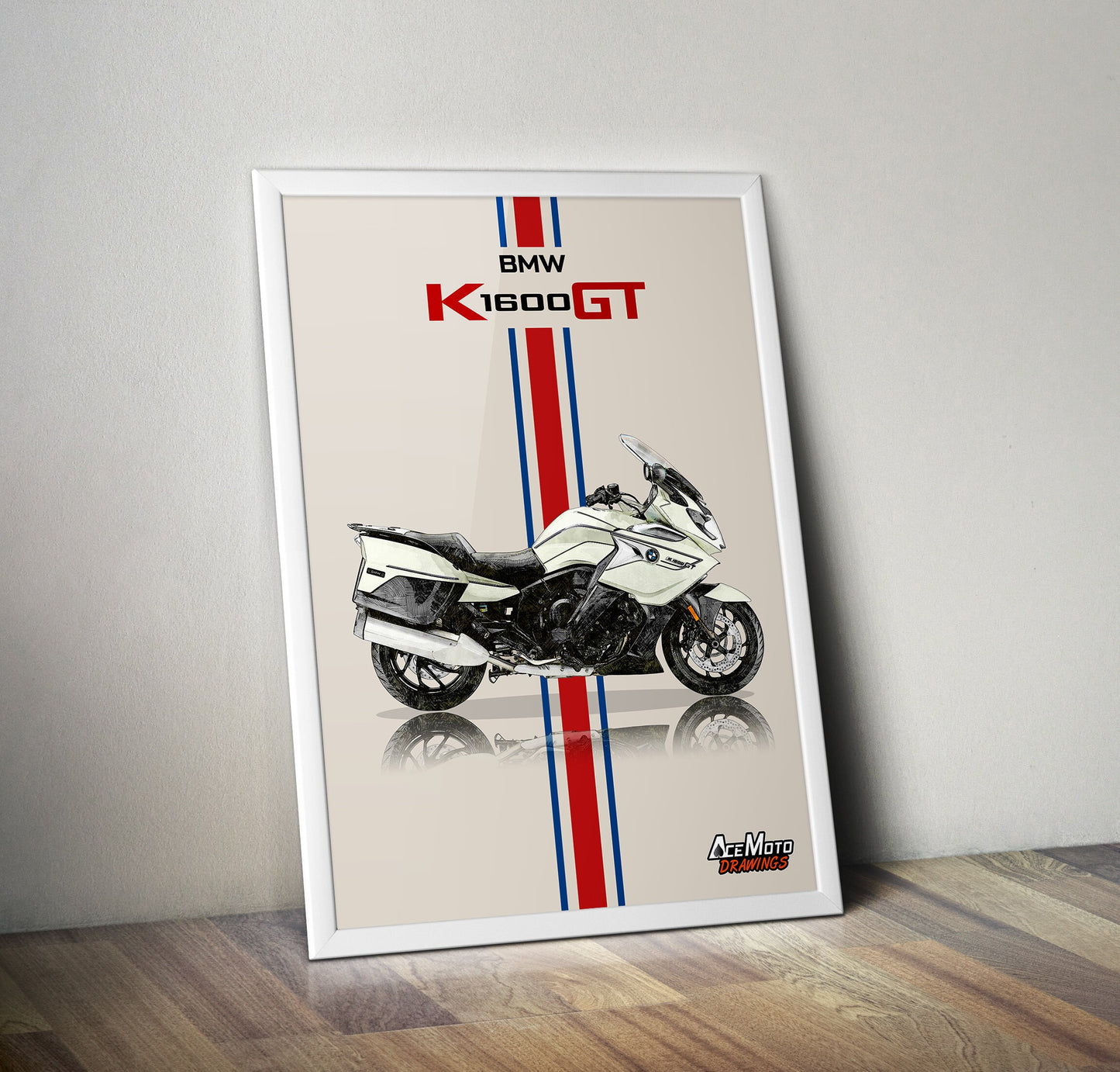 BMW K1600GT Drawing | Wall Art - Frame Poster - 2021