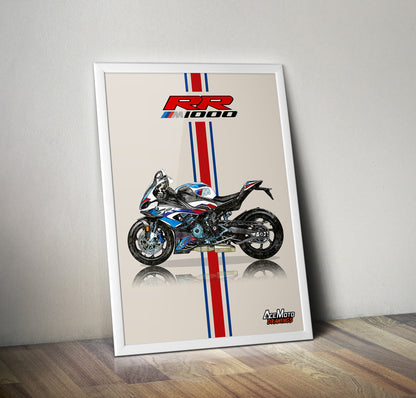 BMW M1000RR Drawing | Wall Art - Frame Poster - 2021