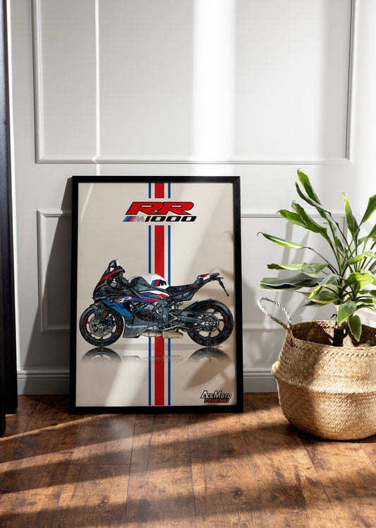 BMW M1000RR Drawing | Wall Art - Frame Poster - 2023