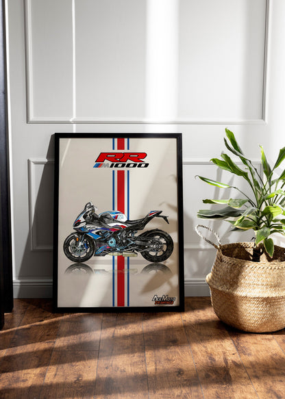 BMW M1000RR Drawing | Wall Art - Frame Poster - 2021