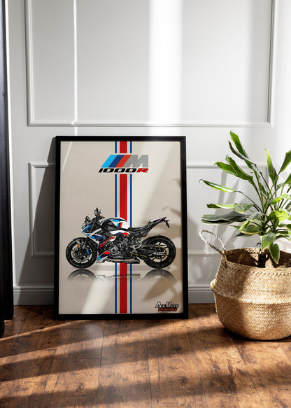 BMW M1000R M Competition Drawing | Wall Art - Frame Poster - 2023