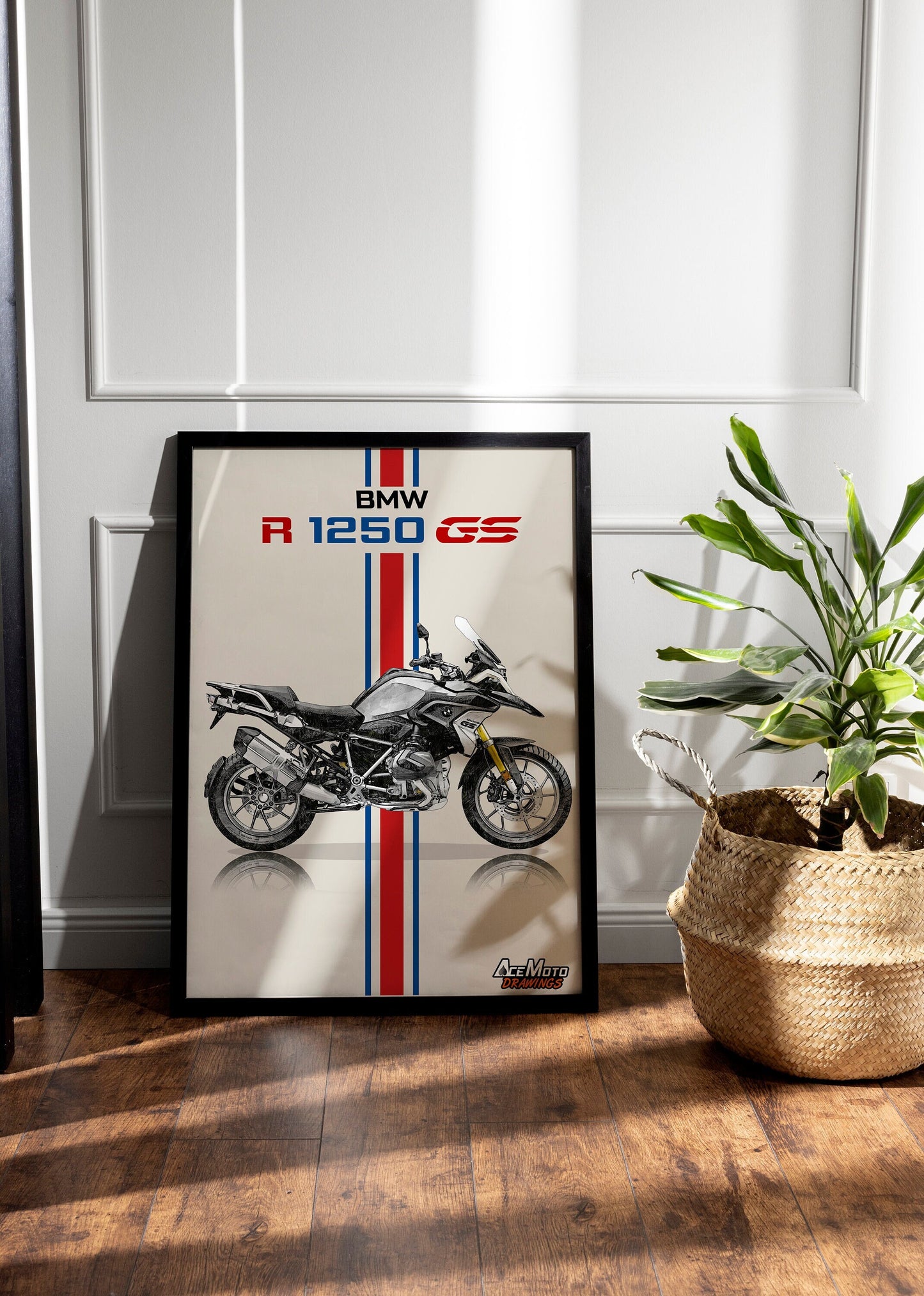 BMW R1250 GS Drawing | Wall Art - Frame Poster - 2023