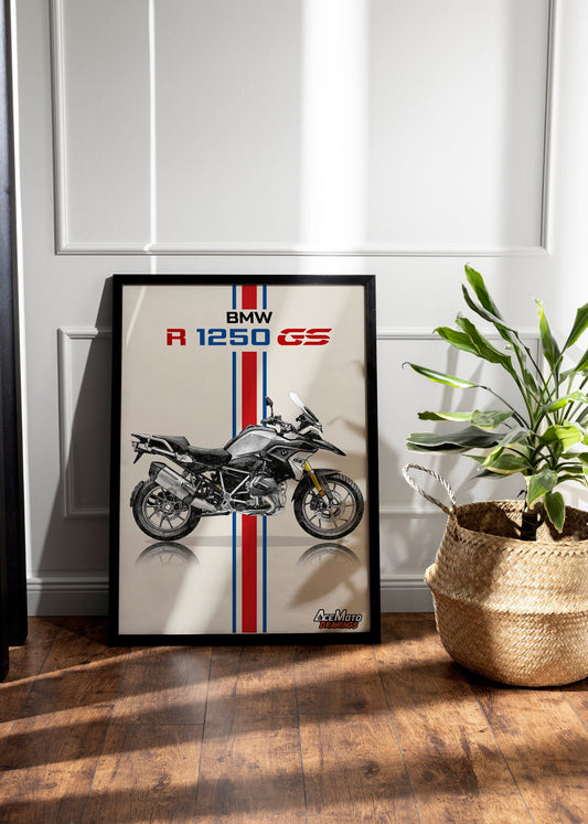 BMW R1250 GS Drawing | Wall Art - Frame Poster - 2023