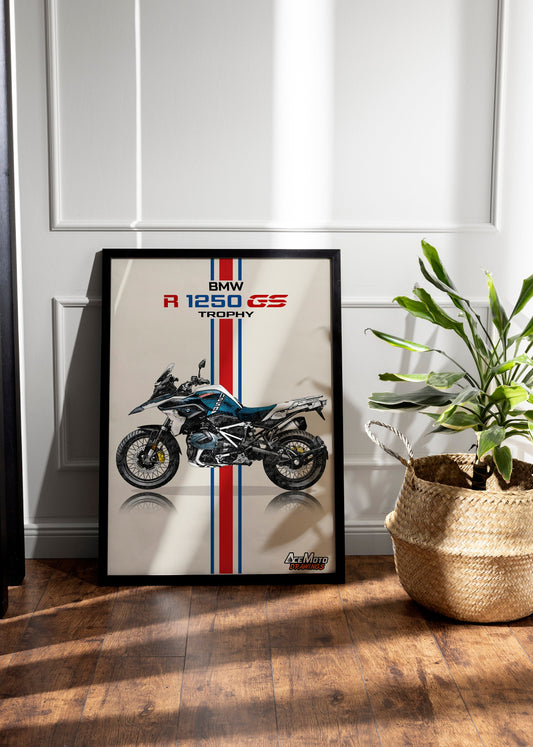 BMW R1250 GS Trophy Drawing | Wall Art - Frame Poster - 2023