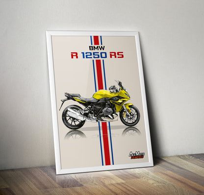 BMW R1250 RS Yellow Edition Drawing | Wall Art - Frame Poster - 2021