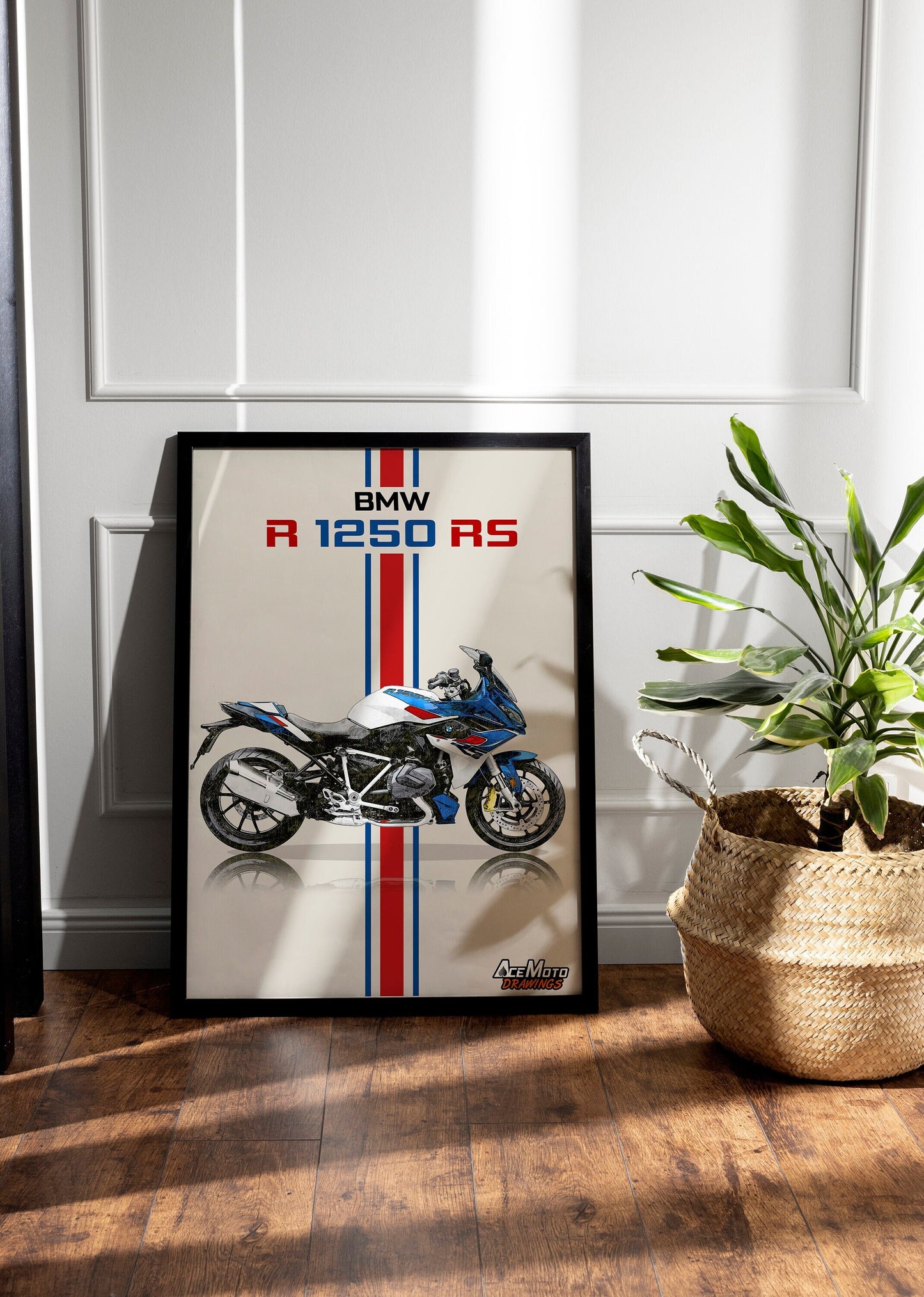 BMW R1250 RS Drawing | Wall Art - Frame Poster - 2023