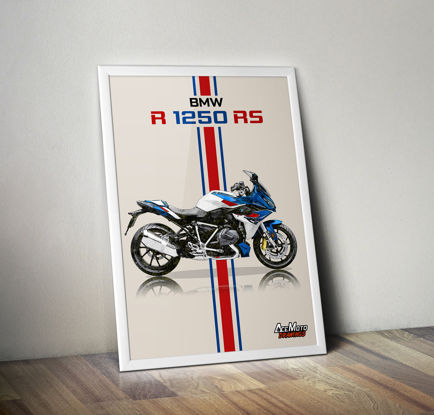 BMW R1250 RS Drawing | Wall Art - Frame Poster - 2023