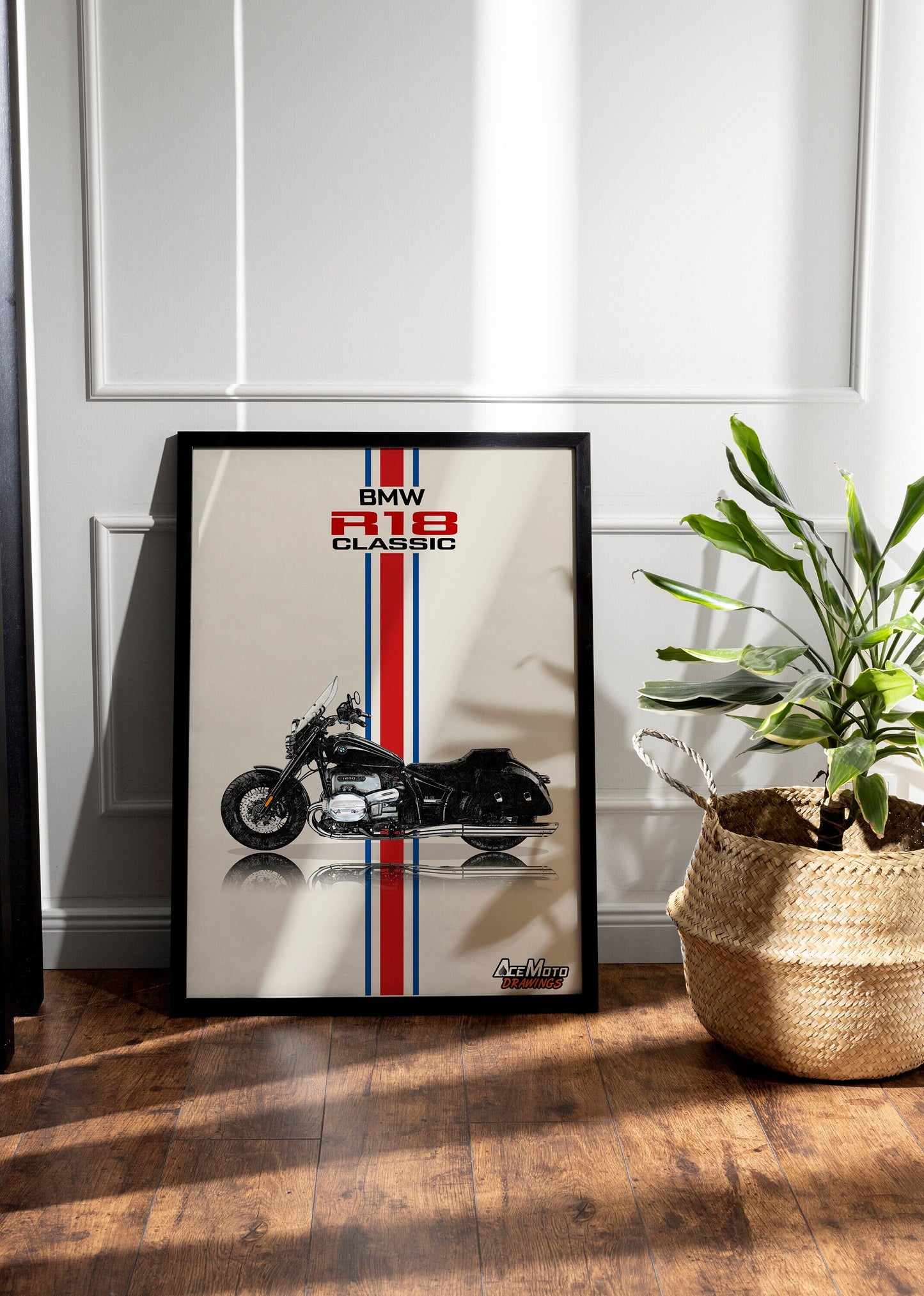 BMW R18 Classic Drawing | Wall Art - Frame Poster - 2023