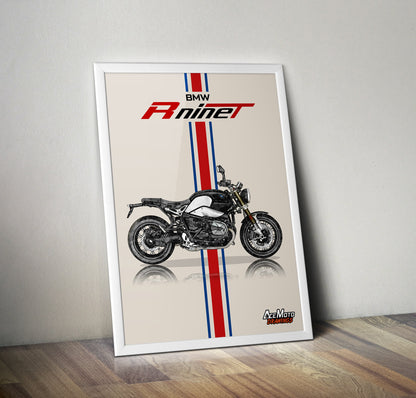 BMW R Nine T Drawing | Wall Art - Frame Poster - 2021