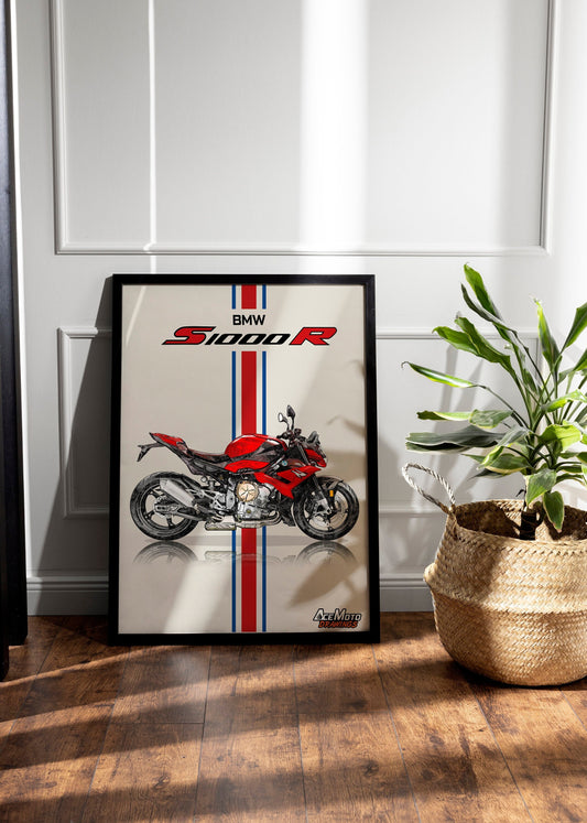 BMW S1000R Drawing | Wall Art - Frame Poster - 2023