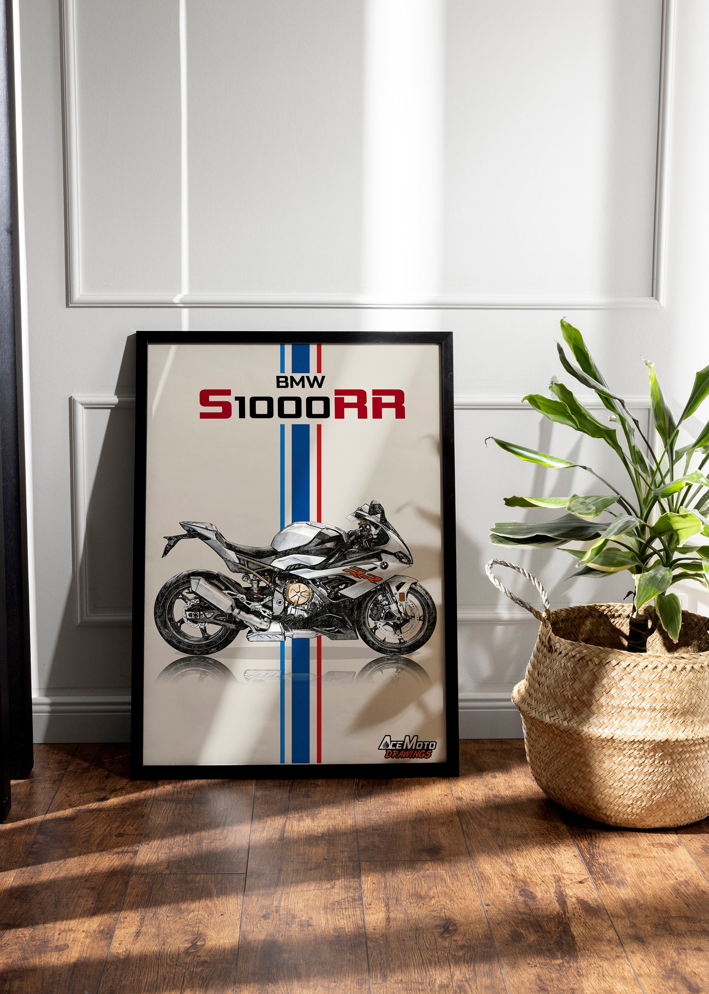 BMW S1000RR Drawing  | Wall Art - Frame Poster 2022