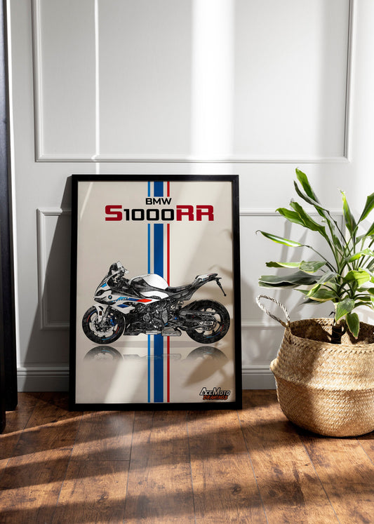 BMW S1000RR Drawing  | Wall Art - Frame Poster - 2023