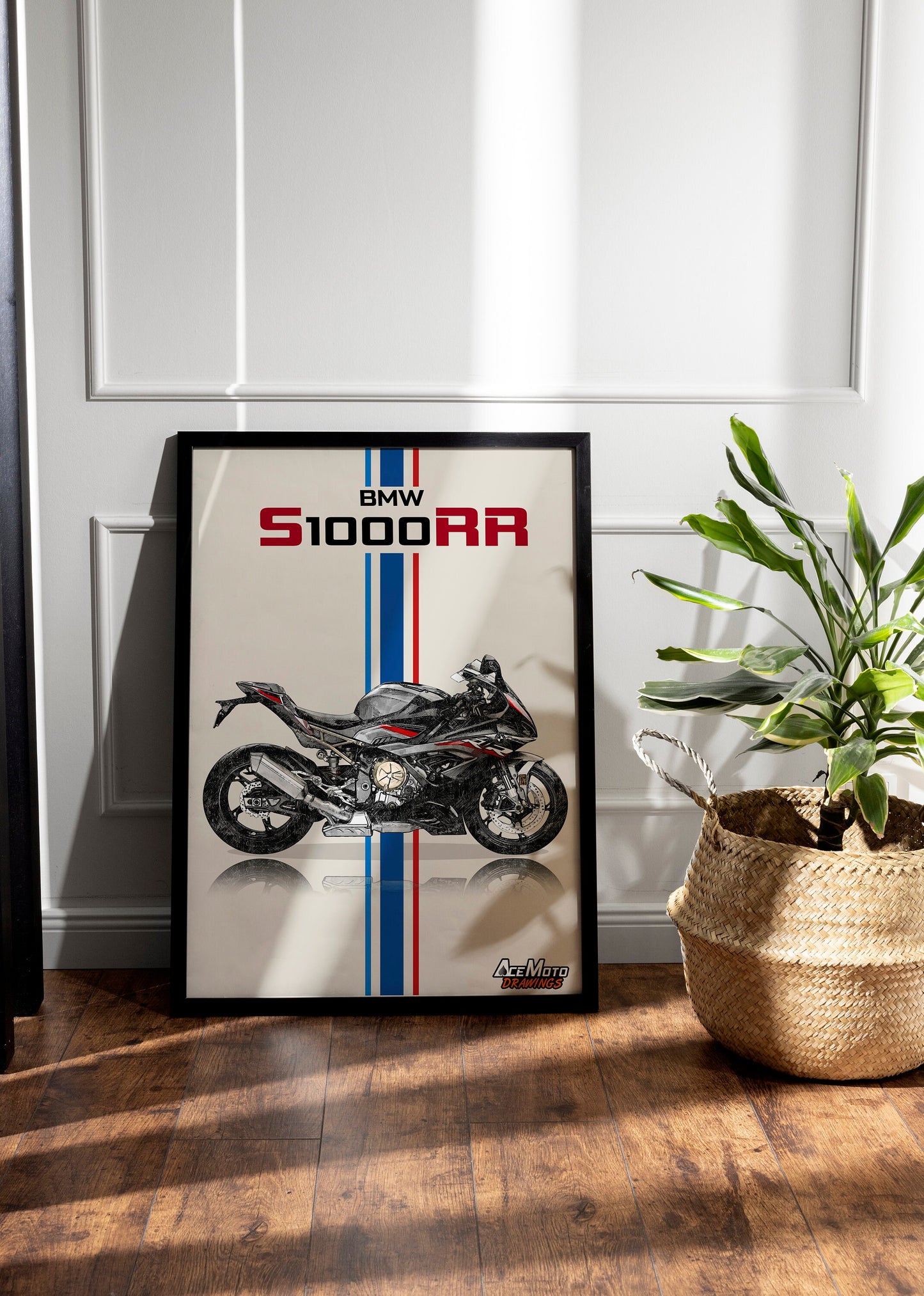 BMW S1000RR Drawing | Wall Art - Frame Poster - 2022