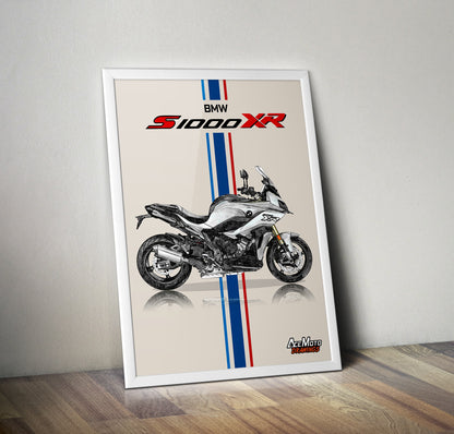 BMW S1000XR Silver- Drawing | Wall Art - Frame Poster - 2020