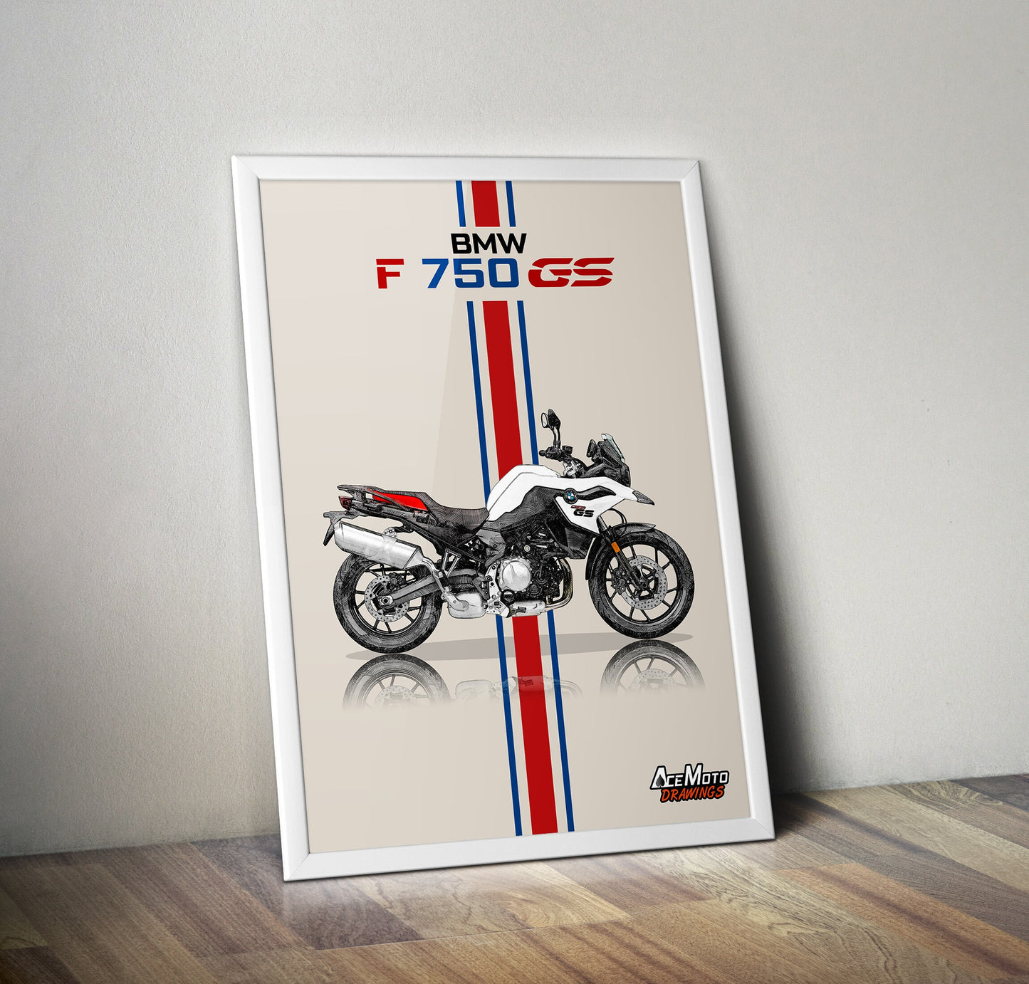 BMW F750 GS Drawing | Wall Art - Frame Poster - 2022