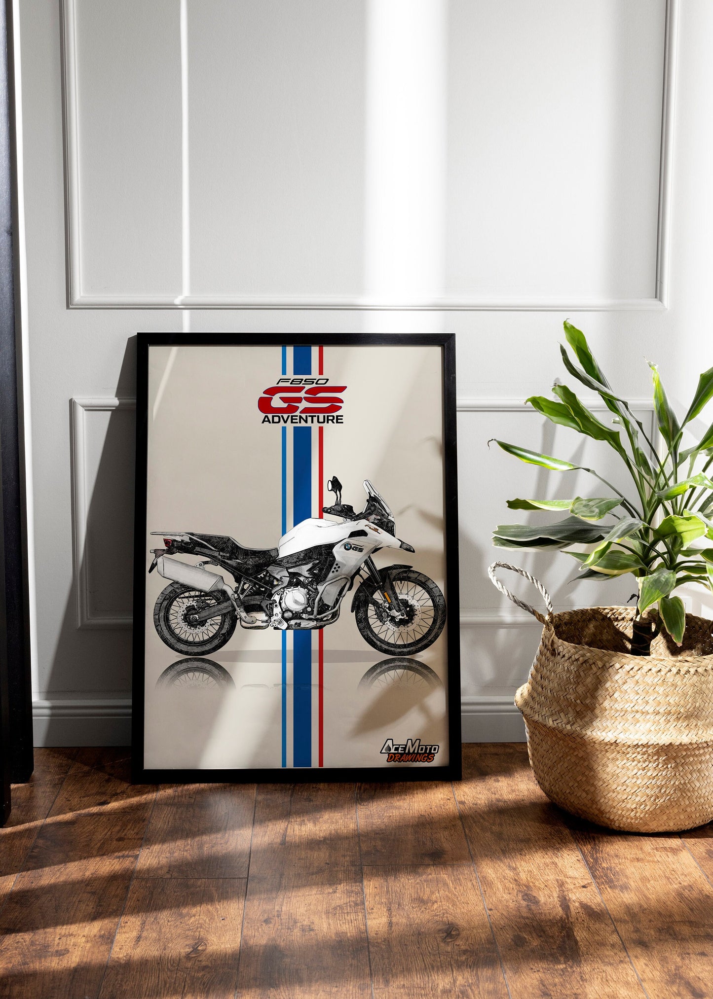 BMW F850 GS Adventure Drawing | Wall Art - Frame Poster - 2022