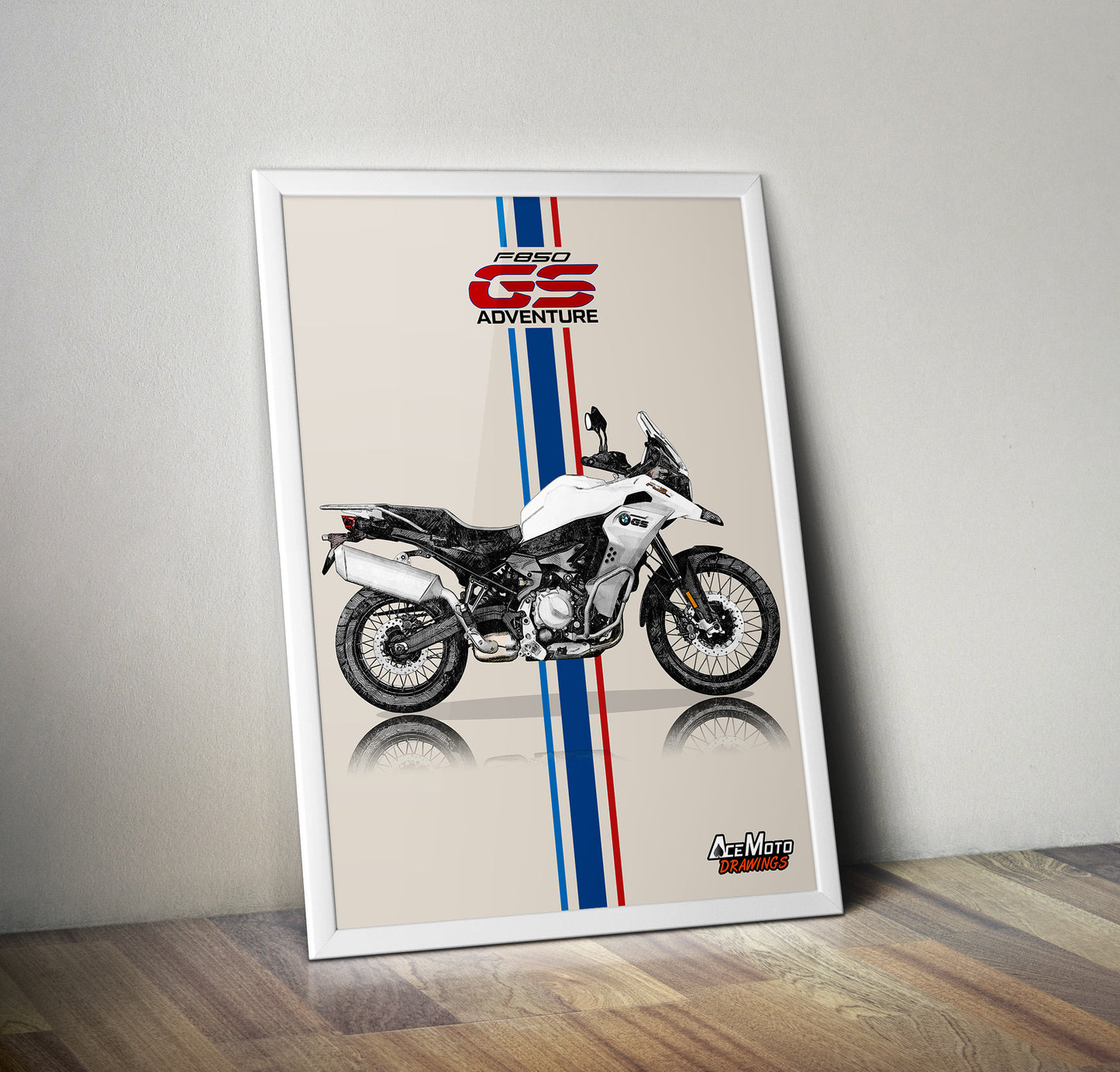 BMW F850 GS Adventure Drawing | Wall Art - Frame Poster - 2022