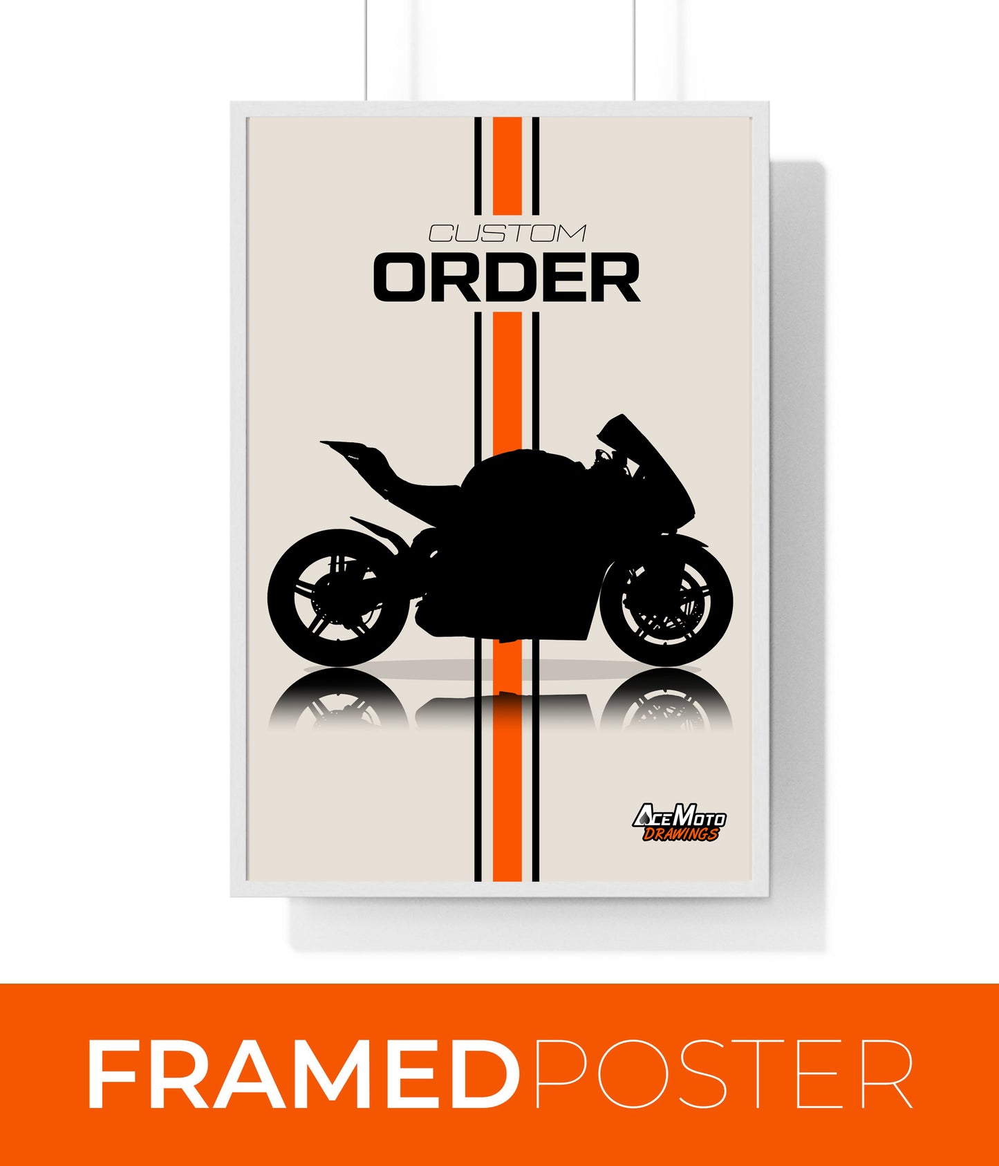 Draw My Motorcycle | Personalized Print Poster l Custom Order