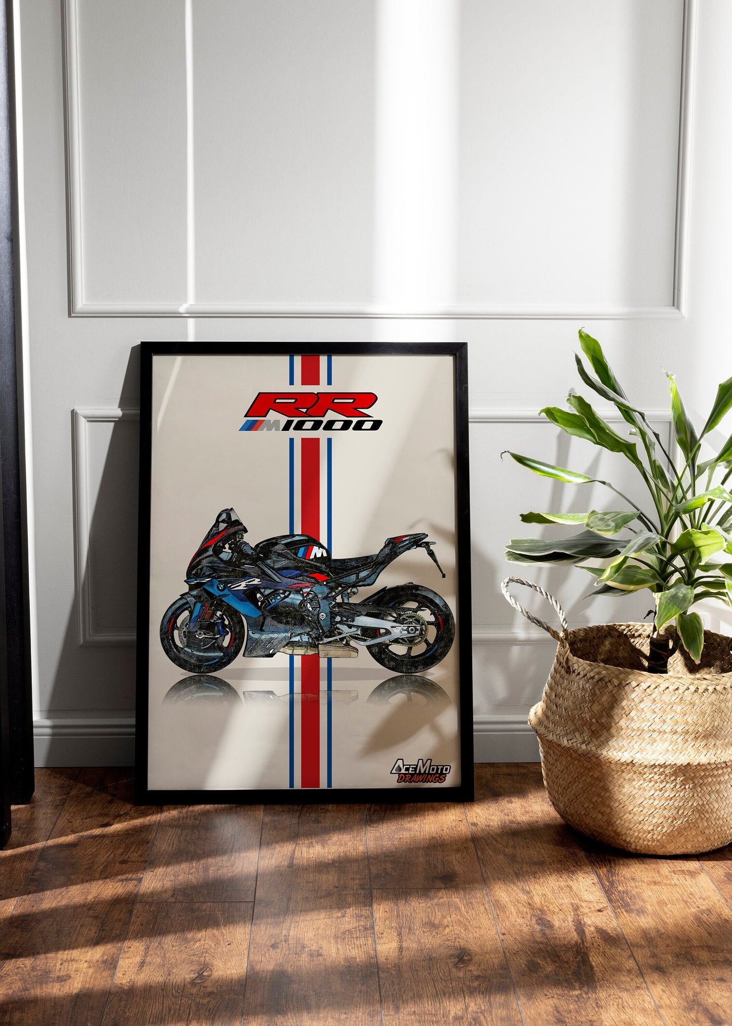 BMW M1000RR M Competition Drawing | Wall Art - Frame Poster - 2023