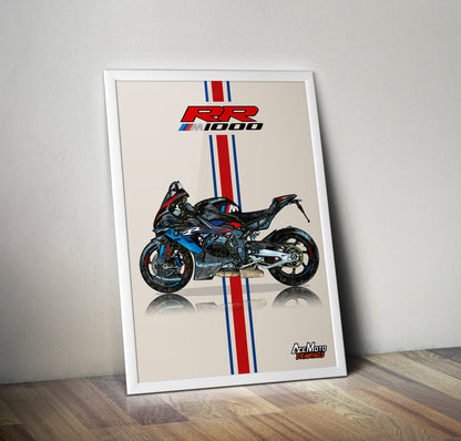 BMW M1000RR M Competition Drawing | Wall Art - Frame Poster - 2023