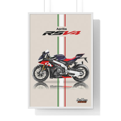 Aprilia RSV4 1100RR drawing poster White Frame