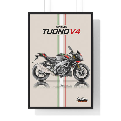 Aprilia Tuono V4 Factory 1100 Drawing Poster  Black Frame