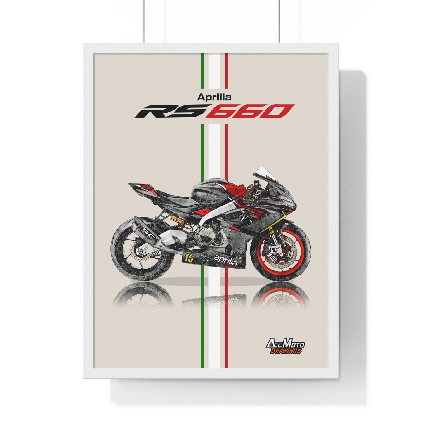 Aprilia RS660 trofeo drawing 2023 white frame